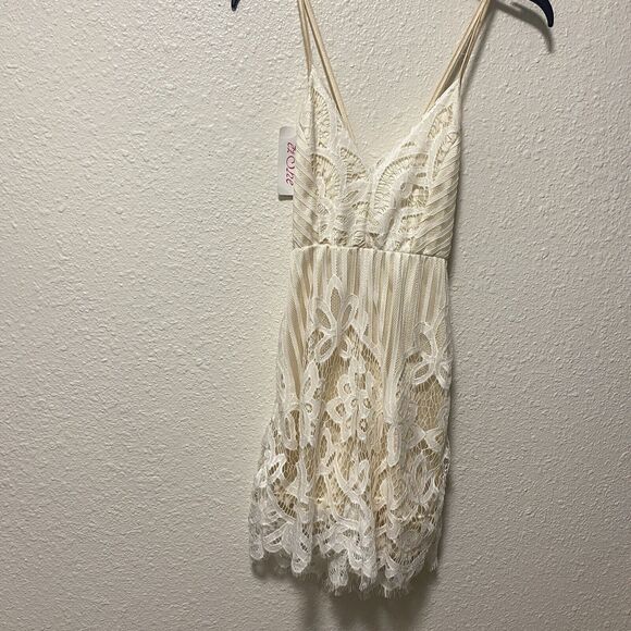 womens lace romper xs small white cream shorts light thin nwt tt - Picture 1 of 9